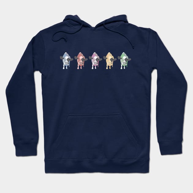 Colorful cows in a line Hoodie by Window House